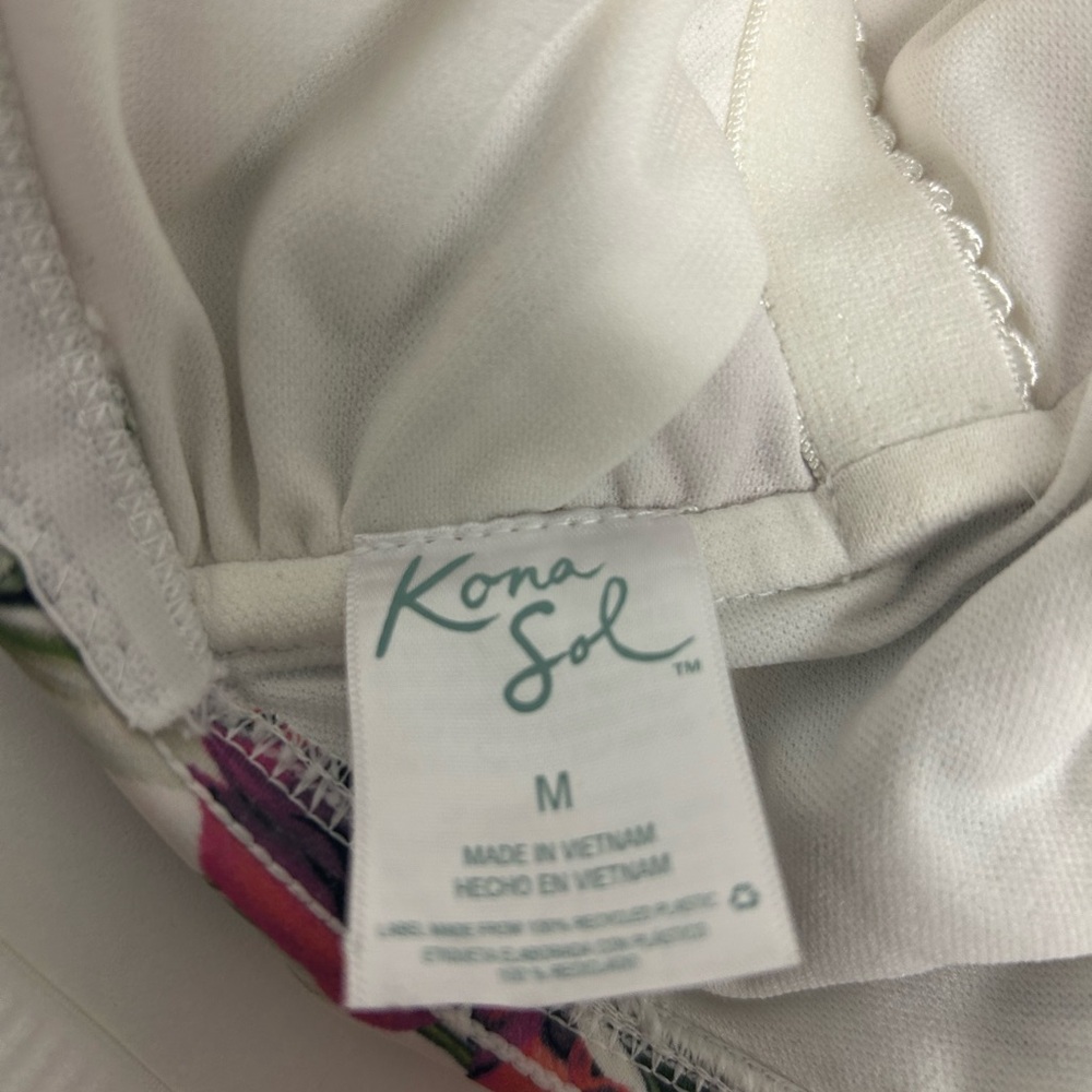 Kona Sol Floral One Piece Swimsuit - Pink and Green - Picture 5 of 7